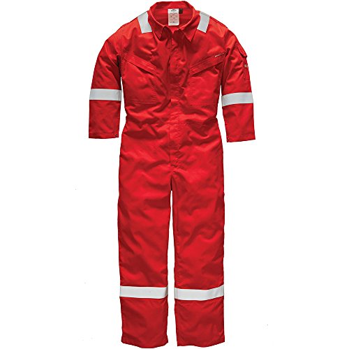 Dickies FR5401 RD 38R Size 48 Pyrovatex Lightweight Coverall - Red