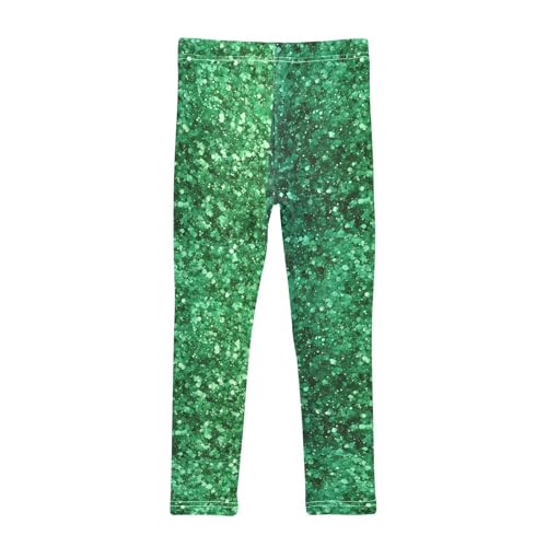 Boccsty Pine Green Mint Gradient Flashing Glitter Girls Leggings Kids Yoga Pants Dance Active Tights 4T2