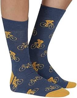 Men Bamboo Crew Socks Cycling Man 1 Pair Lg 7-11 Navy Bike Bicycle SeriouslySillySocks
