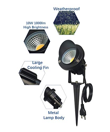 Led Outdoor Spotlight Flag Light 120V 10W Waterproof Spot Lights For Yard Flagpole House Tree Plug In Christmas Landscape Lighting (10W, Warmwhite) #TOP2