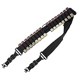 Depring Shotgun Ammo Sling Adjustable 2 Points Gun Shoulder Strap with 16 Loops for 12G 20G Shells