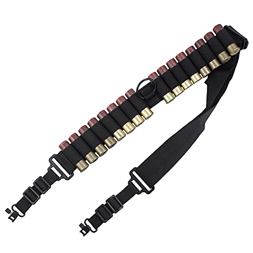 Depring Shotgun Ammo Sling Adjustable 2 Points Gun Shoulder Strap With 16 Loops For 12G 20G Shells #TOP18