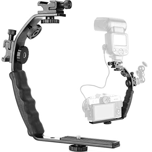 Anneau lumineux LED en aluminium noir rigide avec alimentation USB et fixation sur flash