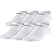NIKE Kids' Unisex Everyday Lightweight No-Show Socks (6 Pairs), White/Black, Medium
