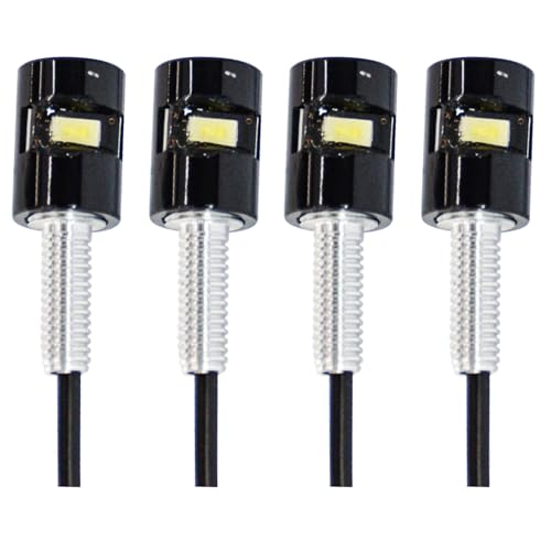 DAQUN 4 Pcs Number Plate Light, LED Number Plate Light Kit - Waterproof 12V Super Bright Universal Fit License Tag Lights for Bike Truck Car