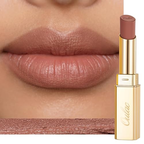 Image of Oulac Pink Nude Matte Lipsticks for Women, Brown Tone Silky Velvet Matte Lipstick, Soft Smooth Texture, High Impact Lip Color, Not Dry Lightweight, Infused with Vitamin E, Vegan&Cruelty Free RM04