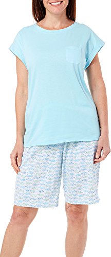 Karen Neuburger Women's Top and Bermuda Pant Bottom Pajama Set Pj