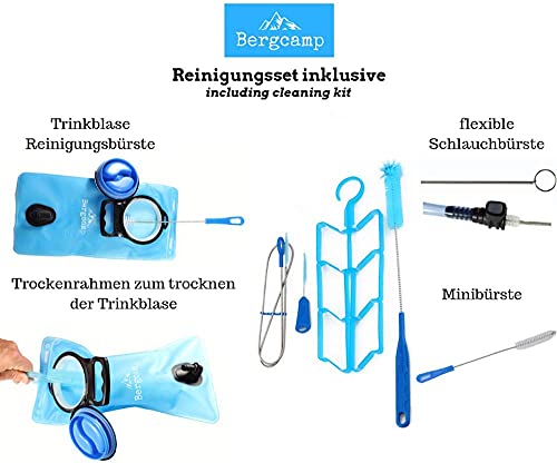 Bergcamp Trinkblase + Reinigungsset - wasserdichte Blase für den Rucksack zum Wandern, Campen oder Radfahren, geschmacklos - Trinksystem + gratis E-Book – Bild 6