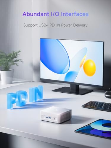 Image of MINISFORUM UM870 Slim Mini PC AMD Ryzen 7 8745H(8C /16T), Mini Desktop Computer 32GB DDR5 RAM 1TB SSD, USB4 /HDMI /DP 8K@60Hz Output, 2.5G LAN Port, 4xUSB Ports, WiFi 6E, BT5.3, AMD Radeon 780M Graphics