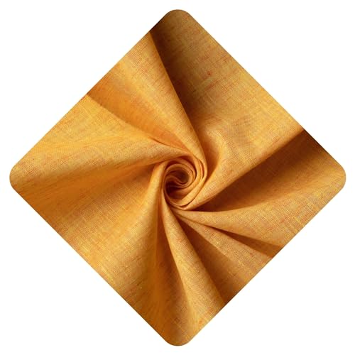 Image of Unstitched Cotton Fabric for Men and Women - Light Weight Trending Self Pattern Khadi Cotton Fabric Material (5 Meter, Light Orange)