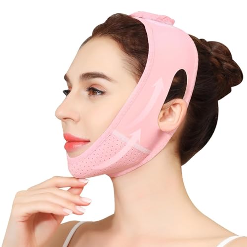 V Line Lifting Mask, Correa Adelgazante Facial, Reductor de Barbilla Doble Reutilizable, Vendaje Cinturón de Estiramiento Facial, Banda de Ajuste de Cara de Barbilla en Forma de V