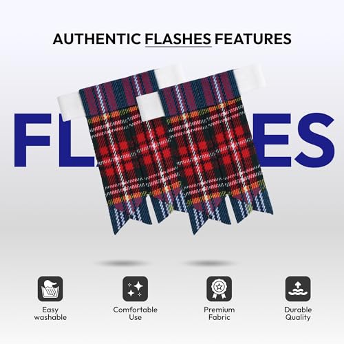 Image of Scottish Tartan Kilt Flashes with Elastic Adjusters