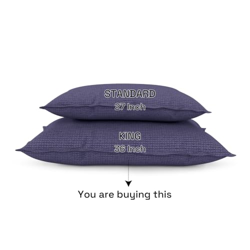 Image of Wakefit 100% Cotton Pillow Cover Set of 4 | 200 TC Soft & Breathable Pillow Cases | King Size 19 x 36 Inch | Skin Friendly, Durable & Gentle Machine Washable | Ross Blue
