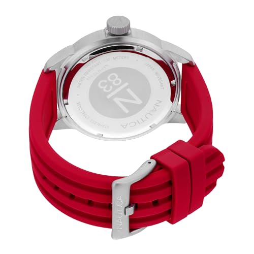 Image of Nautica Round 47mm Silver-Tone Dial Analog Men Watch - NAPMYF314