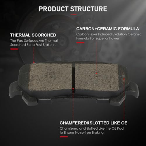 Image of cciyu D1802 & D1806 Front & Rear Ceramic Disc Brake Pads Kit For Chevrolet Colorado 2015-2020,For GMC Canyon 2015-2020