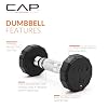 CAP Barbell Coated Hex Dumbbell Weight - Single | 10-120 lbs | Multiple Options