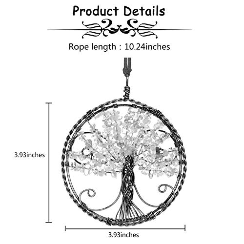 Pesoenth 7 Chakra Tree Of Life Dream Catcher Hanging Ornament Handmade Bohemian Rainbow Tree Of Life Crystal Suncatcher Window Car Wall Art Hanging Decorations For Home Office Decor #TOP5