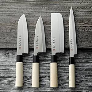 Japanese Kitchen Chef's Knife 4pcs Set Sushi Santoku Nakiri Deba Nakiri A-100P