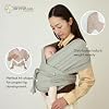 Konny Baby Carrier Flex SoftBreeze with Head Support - Adjustable, Easy to Wear, Hands-Free Breathable Baby Wrap Sling, Perfect for Newborn Babies Essentials up to 44 lbs (M-4XL) - Mocha