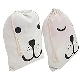 WEKADRIN 2個家居用収納バッグ 大容量 可愛い熊表情デザイン おもちゃ整理