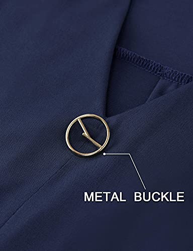 Valolia Ladies Tops And Blouses, Tunic Tops For Women Loose Fit 3/4 Sleeves Shirts For Work V Neck Top Business Casual Shirts For Women Trendy Dressy Shirts Summer Office Work Clothes Large Blue Tops #TOP3