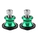 M8 Schwingenschutz, Motorrad CNC Montageständer Racingadapter Bobbins Ständeraufnahme, 2 Stück 8mm Motorrad CNC Heckständer Schwinge Spule Schieber Ständer Schwinge Spulen(Grün)