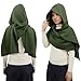 Women Men Fashion Shawl Scarf Cape | Multifunctional Hooded Cowl | Medieval Linen Cotton Cowl Hood |Vintage Goth Costume Accessory (Army Green)