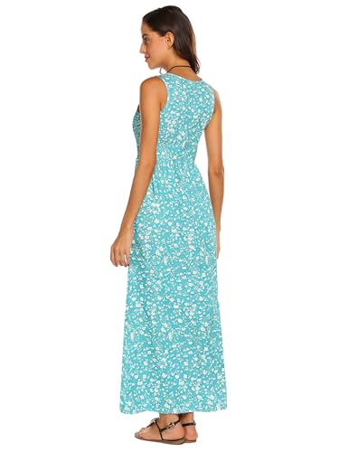 Image of Hount Women's Summer Sleeveless Striped Flowy Casual Long Maxi Dress with Pockets
