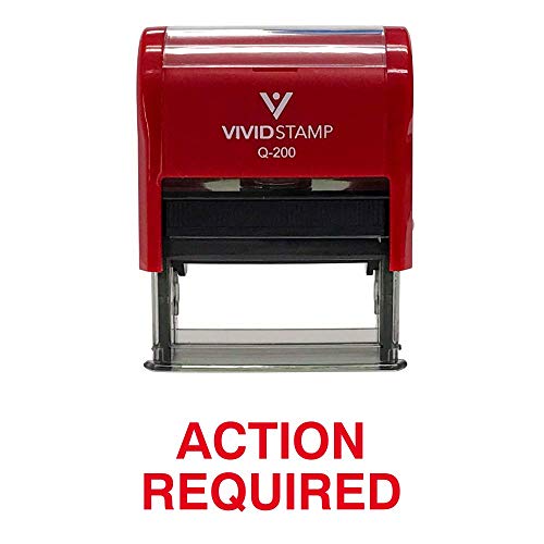 Action Required Office Self Inking Rubber Stamp (Red Ink) - Medium