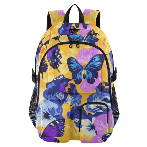 Mochila para laptop antirroces de flores y mariposas que organiza tus cuadernos de trabajo