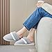 Womens Slippers with Cozy Memory Foam Soft Warm Slip On House Shoes Anti-Skid Rubber Sole Creative Gifts for Women Mom Size 7 8 Light Grey