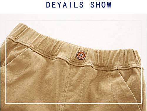 Deniy Baby Boys Cotton Linen Thin Casual Slim Pants, Khaki, 4-5T #TOP3