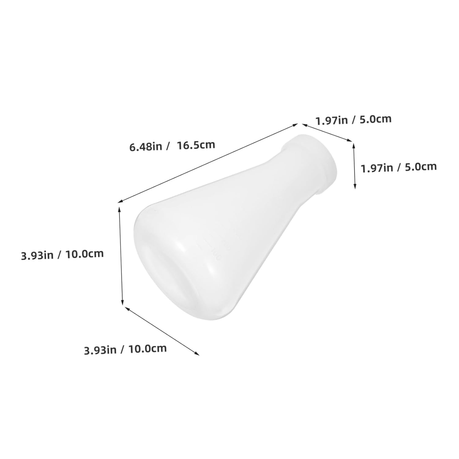 3Pcs Plastic Erlenmeyer Flask with Stopper Polypropylene flasks erlenmeyer Beaker Graduated Flask conical Beaker 250 erlenmeyer Flask Laboratory Flask Small Plastic Bottle White