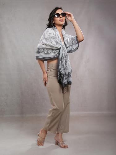 Image of Viscose Scarf for Women | Lightweight & Long | Stole for Women - Stylish Design | Neck Scarf, Hair Scarf, & Head Scarf for Women & Girls | All Season Accessory