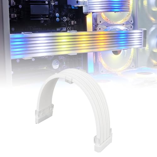 Argb電源ケーブル、LEDストライプ付きPSU延長ケーブル、5V 3PIN同期マザーボード延長ケーブル24ピンマザーボード8ピングラフィックカードPCケース