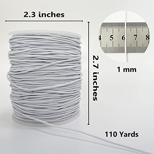 image for LUSTEMBER Elastic String for Bracelets, 1 mm x 110 Yards Sturdy Stretc