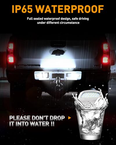 Image of LESAUCE Chrome LED License Plate Lights Assembly Housing Compatible with 1999-2013 Chevy Silverado GMC Sierra 1500 2500 3500 HD Suburban Tahoe Cadillac Escalade EXT Yukon XL, 6000K White 2-Pieces
