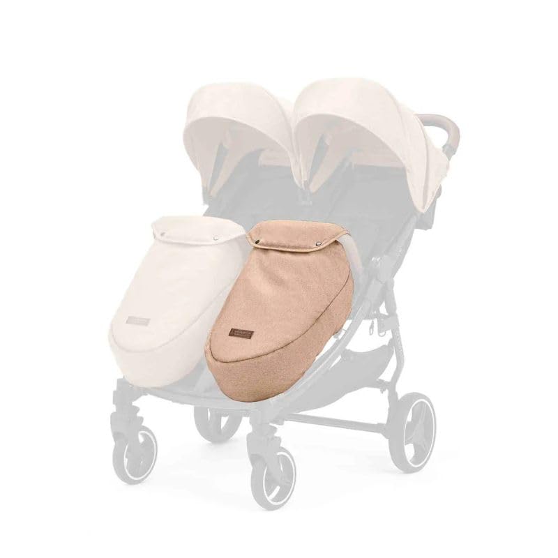 Ickle Bubba Venus Double Footwarmer (1pc) – Padded, Cosy Baby Foot Muff with Press-Stud Fastening for Bumper Bar (Biscuit)