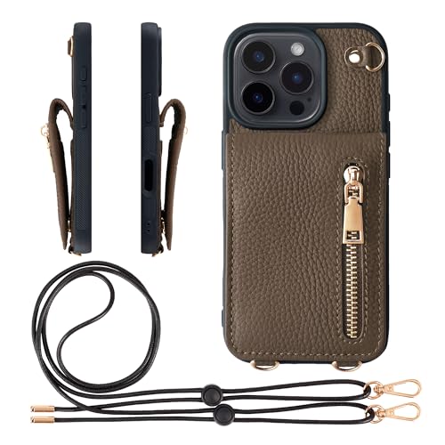 HANATORA for iPhone 16Pro �P�[�X �{�v �X�}�z�P�[�X �X�}�z�V�����_�[ �J�[�h�|�P�b�g �X�^���h �V�����_�[�X�g���b�v �t�� �V�������N�J�[�t���U�[ �R�C���P�[�X ���K���� �g�[�v SCPGGZ-16Pro-Taupe