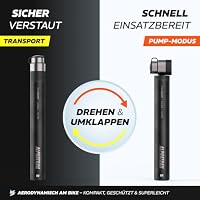 Alphatrail TwinBoost Fahrrad-Minipumpe, 120 PSI / 8,3 Bar | 2 Pumpmodi für Volumen & Druck | Schraubbarer Twin-Valve-Pumpenkopf für Presta & Schrader/Auto | 15,7 cm, 110 g, Rahmenhalterung – Ansicht 5