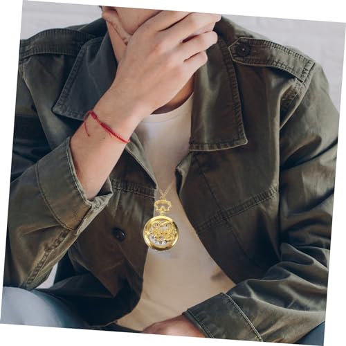 VALICLUD Relógio De Bolso Relógio De Bolso Decorativo De Dragão Dourado Para Homens Relógio De Bolso