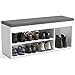 Produktbild KOMTO Schuhschrank mit Sitzbank Flur - Schuhregal Bank mit Stauraum Schuhbank mit Sitzfläche | Garderobenbank Weiß Sofia 100 x 48 x 32 cm