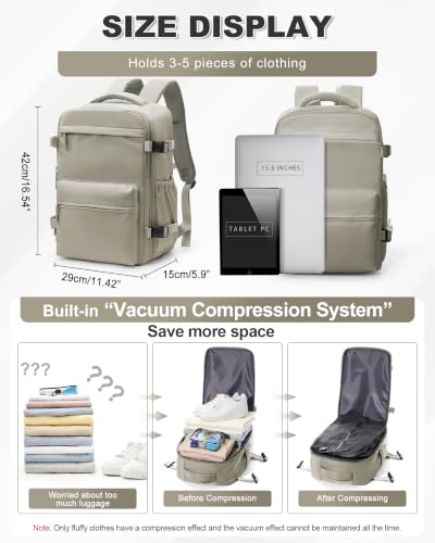 Image of winspansy Vacuum Backpack Travel with Air Pump Women Men Compression Bags