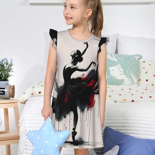 Augenstern Flutter Sleeve Nightgown Pajama Gown Dancing-Ballerina Easy Pull-On Sleepwear Nightdress4
