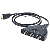 ABLEGRID VK-301C 3 Port HDMI Switcher 3x1 Auto Switch 3-In 1-Out With 3FT Pigtail Cable
