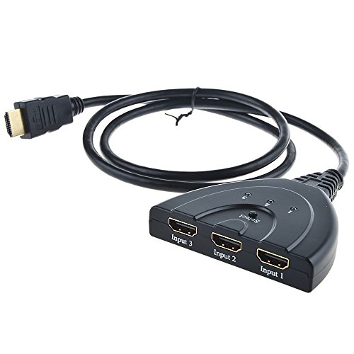 ABLEGRID VK-301C 3 Port HDMI Switcher 3x1 Auto Switch 3-In 1-Out With 3FT Pigtail Cable