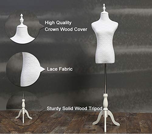 ホワイトファブリックマネキン トリポッドスタンド