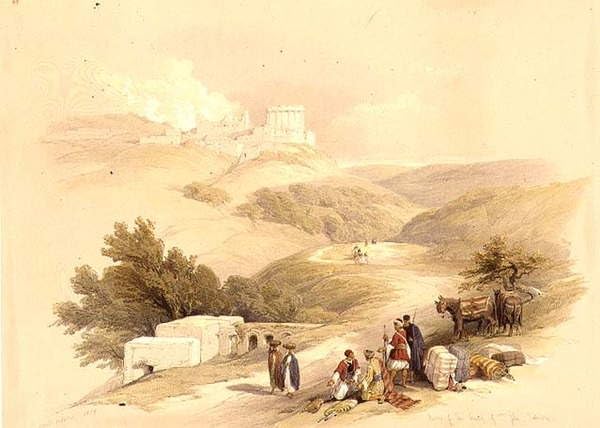 Peintures Ruines de l'église de St Sabaste Impression Wall Art Premium de David Roberts