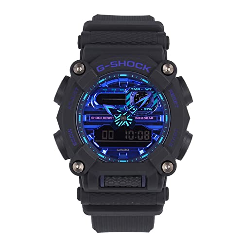 CASIO �J�V�I G-SHOCK �W�[�V���b�N G�V���b�N VIRTUAL BLUE Series �r���v ���v �����Y �h�� �N�I�[�c �A�i�f�W �u���b�N GA-900VB-1A [���s�A���i]