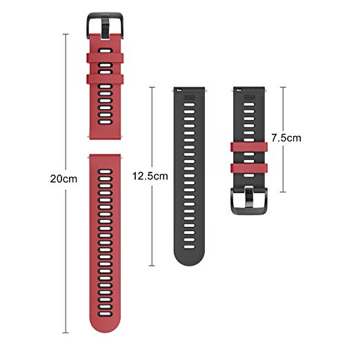 Correa compatible Vivoactive 4 22mm silicona roja y negra miniatura 6